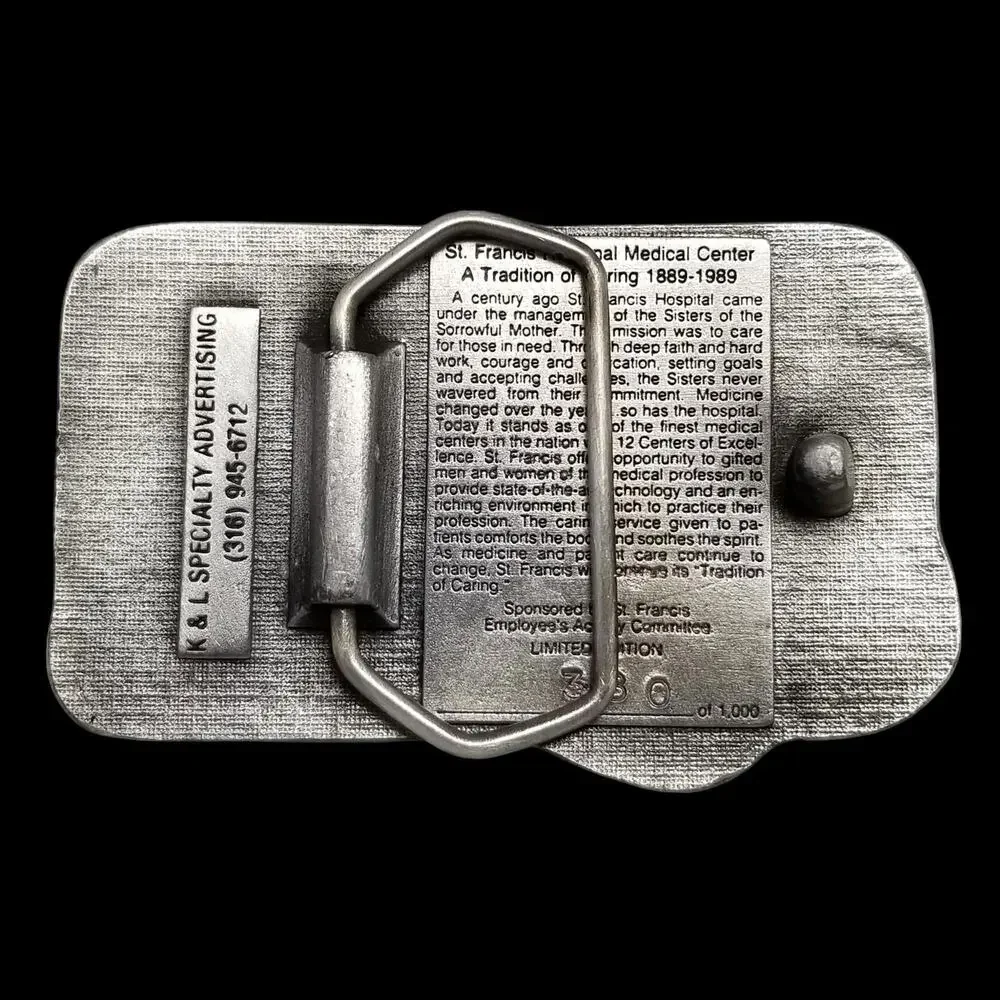 VTG Belt Buckle 1989 St. Francis Regional Medical Center Hospital Wichita Kansas